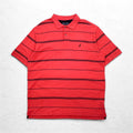 NAUTICA Polo a righe Classic Fit 2XL rosa in piqué PERFORMANCE DECK SHIRT con logo ricamato