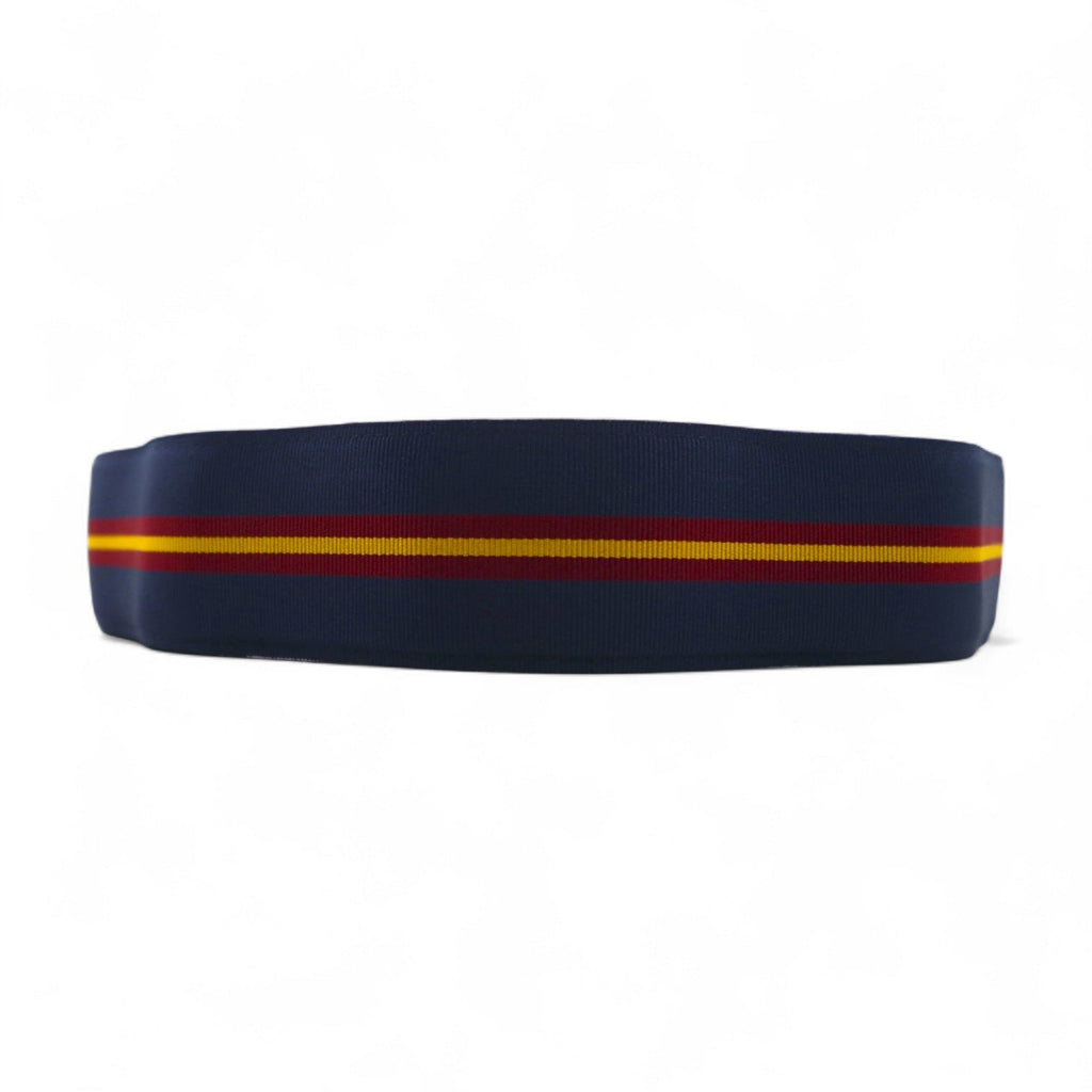 POLO RALPH LAUREN Cintura a nastro con anello a D doppio, di fabbricazione USA, blu navy, in nylon, deadstock, mai usata