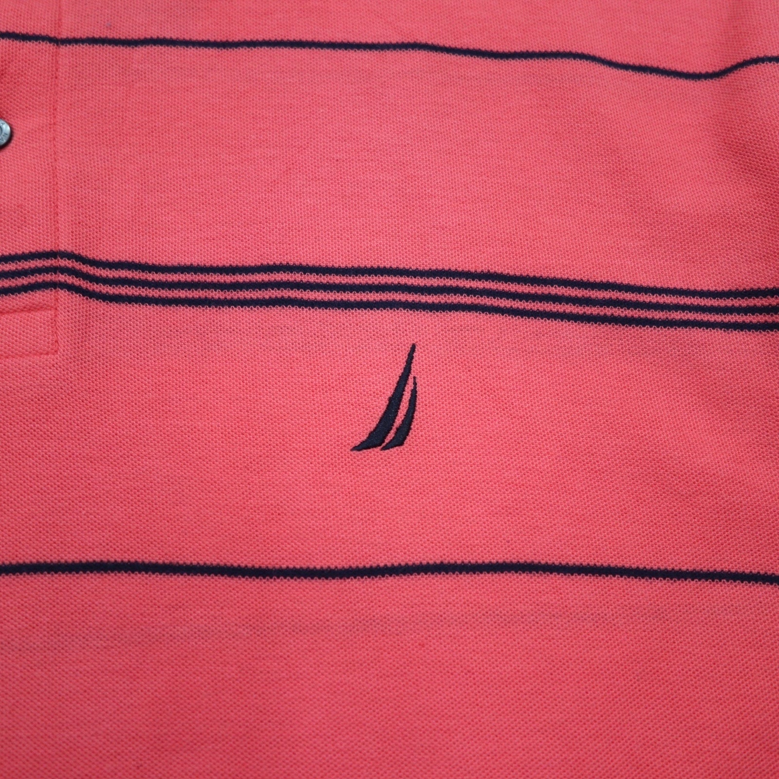 NAUTICA Polo a righe Classic Fit 2XL rosa in piqué PERFORMANCE DECK SHIRT con logo ricamato