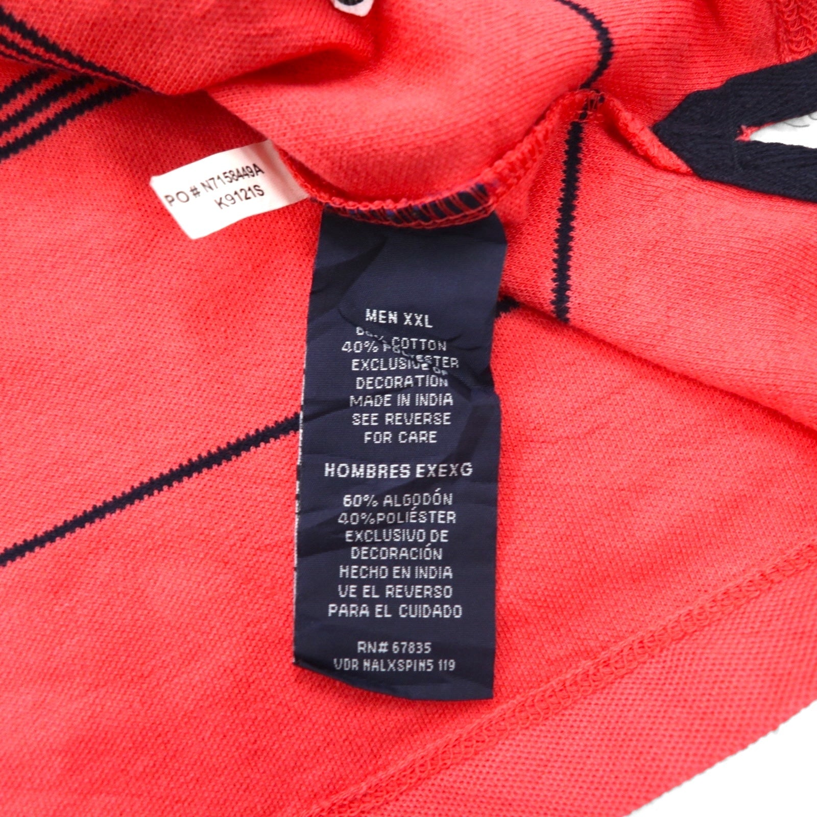 NAUTICA Polo a righe Classic Fit 2XL rosa in piqué PERFORMANCE DECK SHIRT con logo ricamato