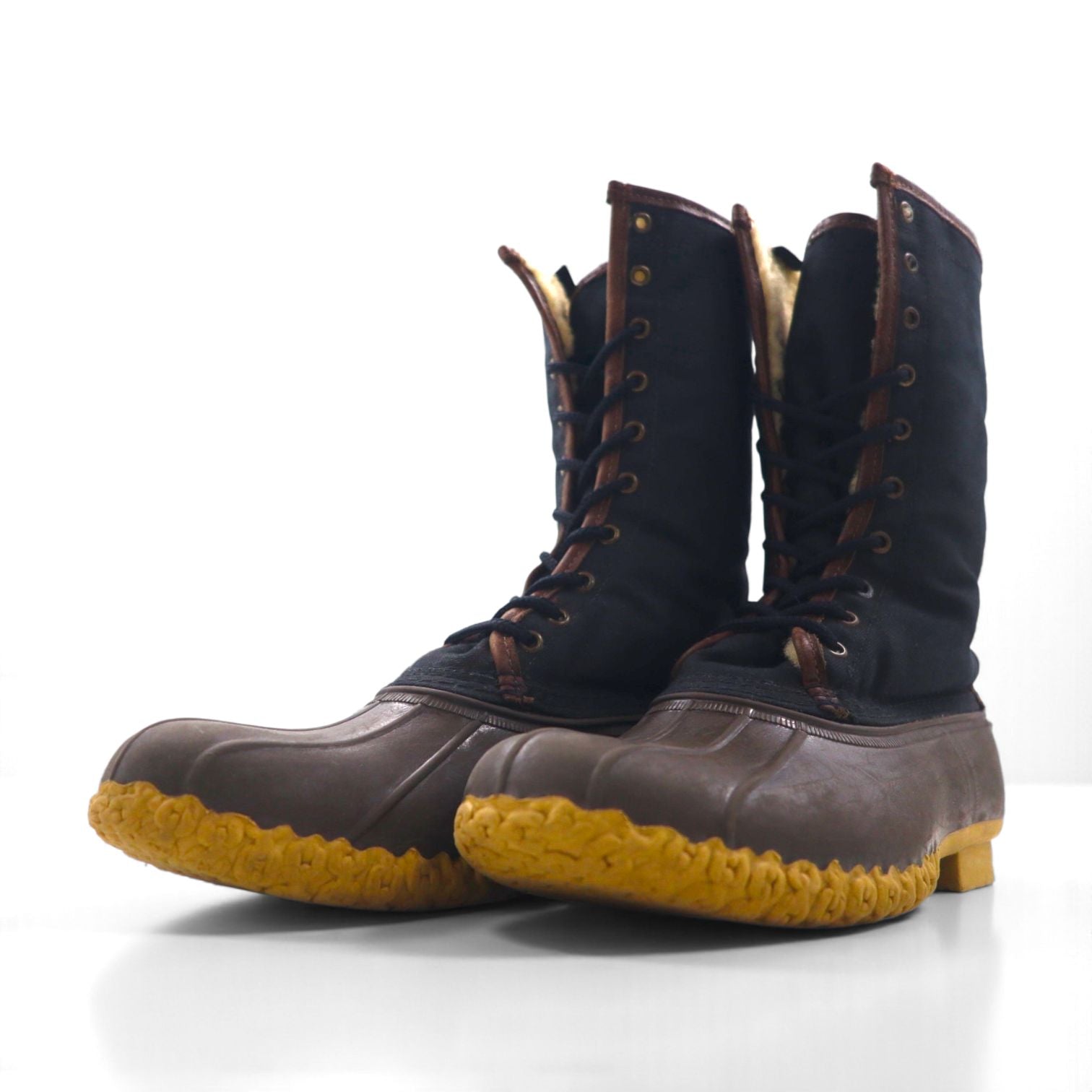 L.L.Bean ビーンブーツ ハンティングブーツ ラバー ダックブーツ 28cm ブラック Maine Hunting Boots ボアライナー レースアップ
