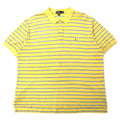 Polo by Ralph Lauren Polo a righe 3X BIG Giallo Blu Cotone Piquet Piccolo Pony Ricamato Taglia grande