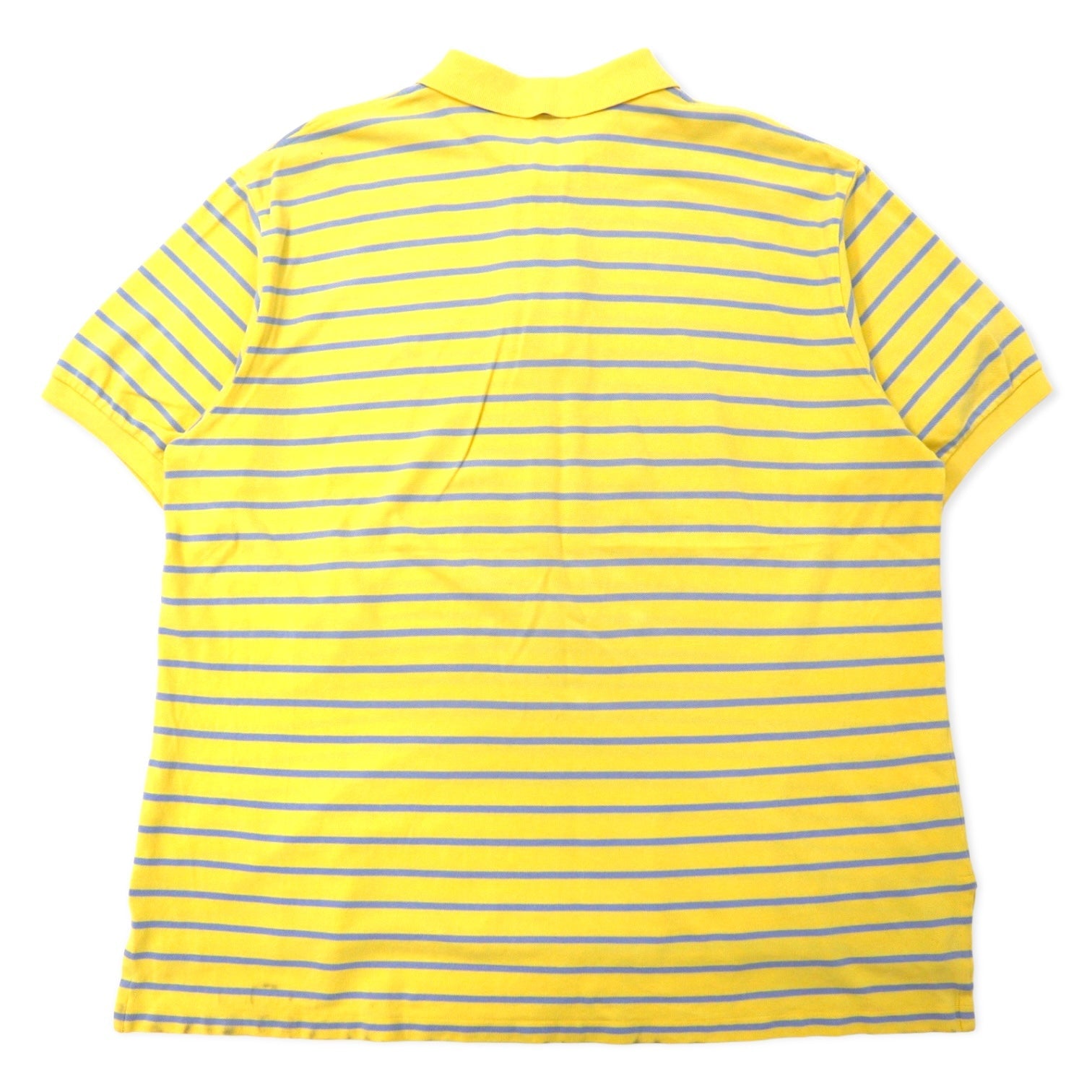 Polo by Ralph Lauren Polo a righe 3X BIG Giallo Blu Cotone Piquet Piccolo Pony Ricamato Taglia grande