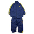 adidas Tuta sportiva anni '90, taglia L, blu navy, in nylon con logo a trifoglio ricamato e 3 strisce