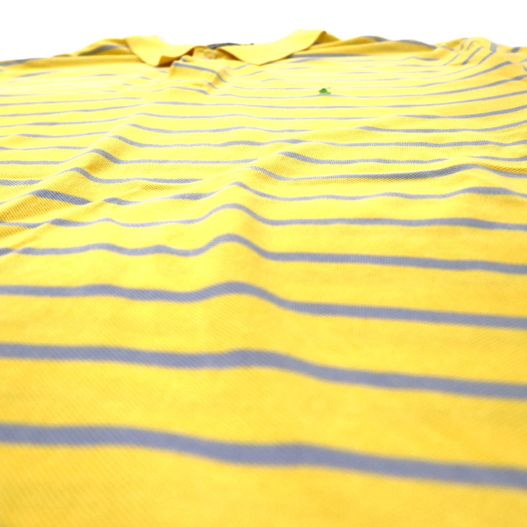 Polo by Ralph Lauren Polo a righe 3X BIG Giallo Blu Cotone Piquet Piccolo Pony Ricamato Taglia grande