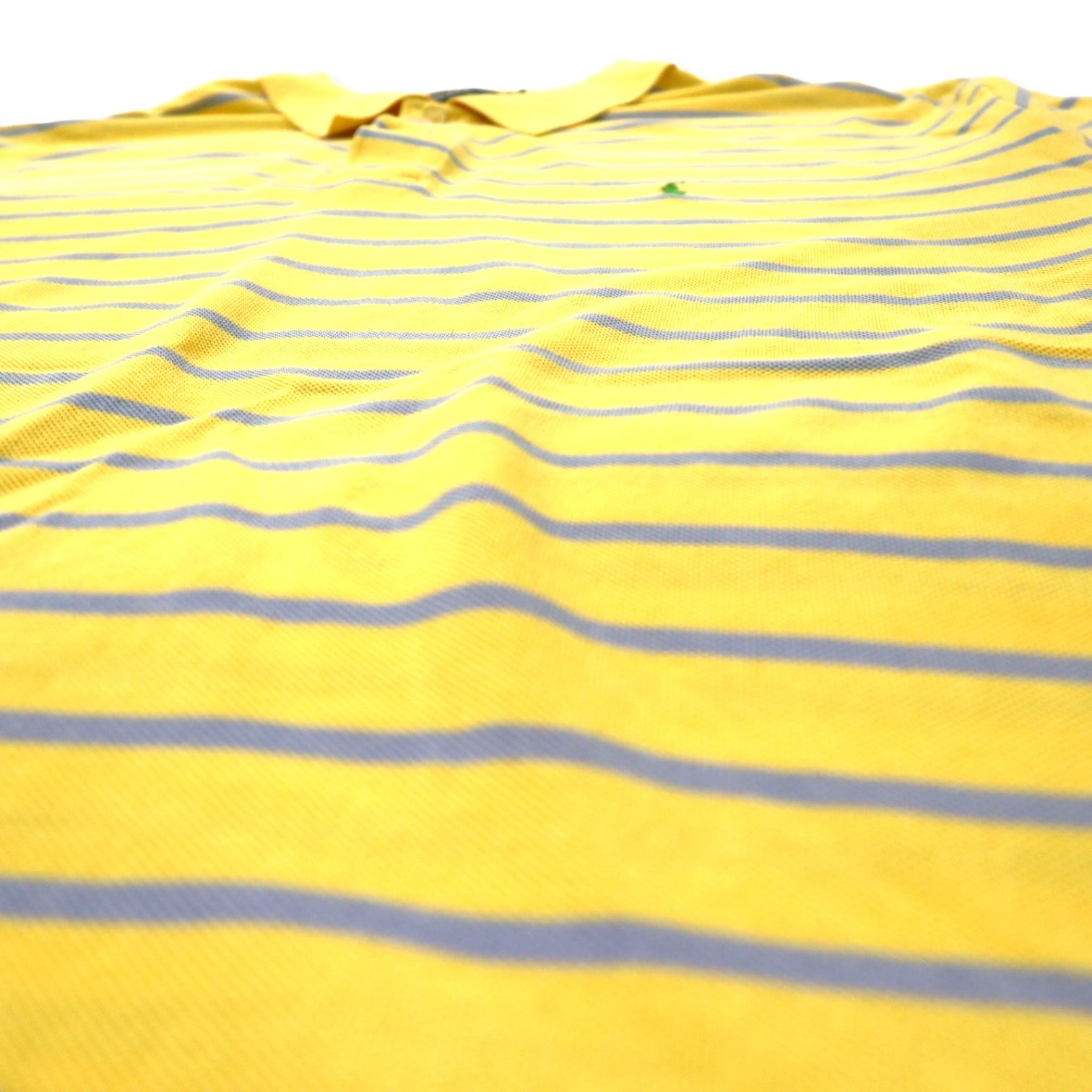 Polo by Ralph Lauren Polo a righe 3X BIG Giallo Blu Cotone Piquet Piccolo Pony Ricamato Taglia grande