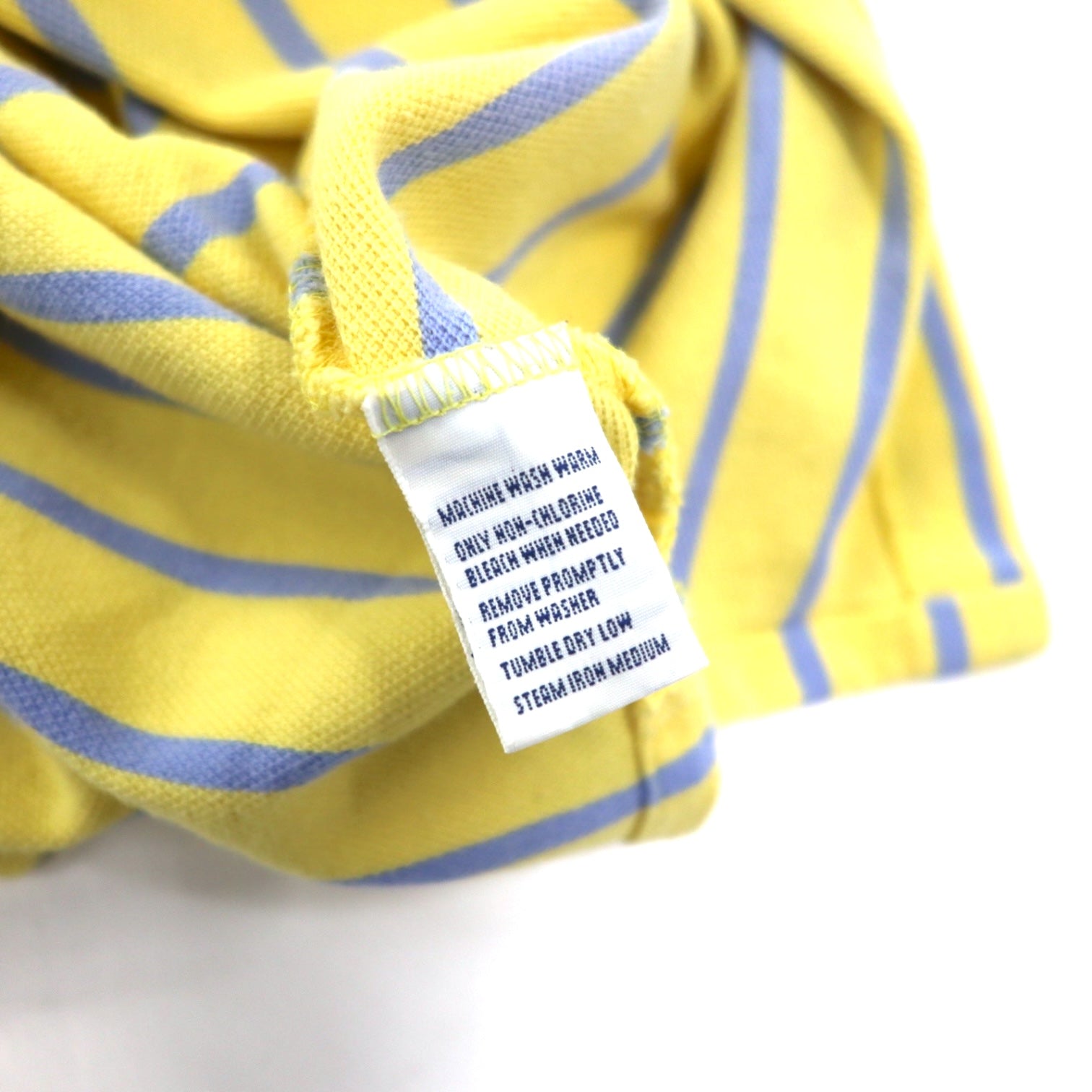 Polo by Ralph Lauren Polo a righe 3X BIG Giallo Blu Cotone Piquet Piccolo Pony Ricamato Taglia grande