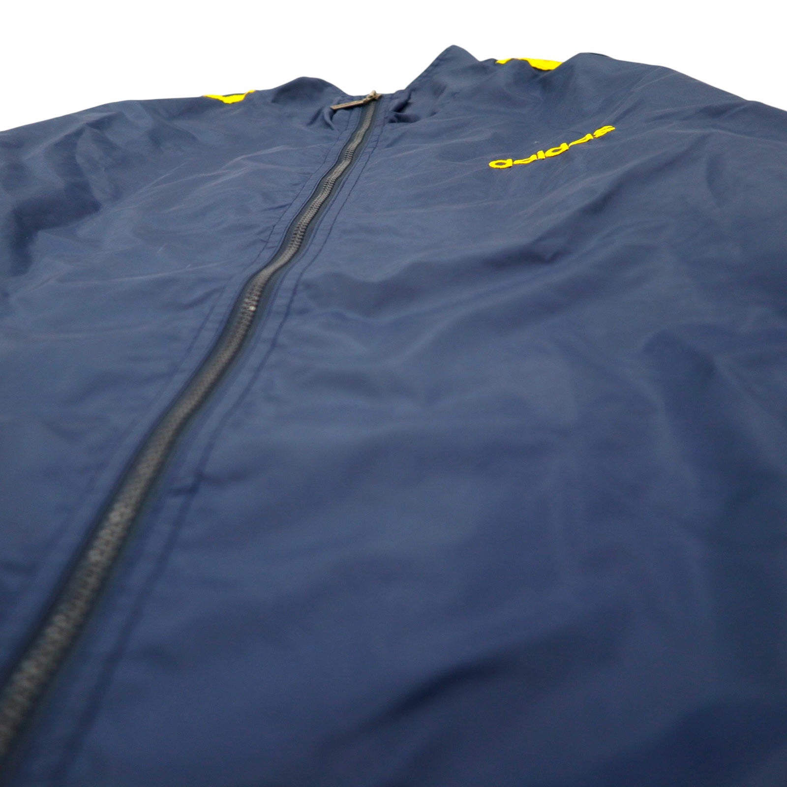 adidas Tuta sportiva anni '90, taglia L, blu navy, in nylon con logo a trifoglio ricamato e 3 strisce