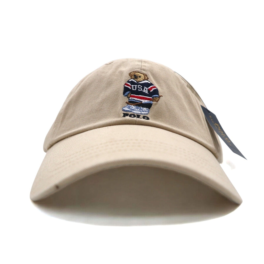 POLO RALPH LAUREN ポロベア ベースボールキャップ ONE ベージュ コットン ロゴ刺繍 710548524004 BSR 未使用品