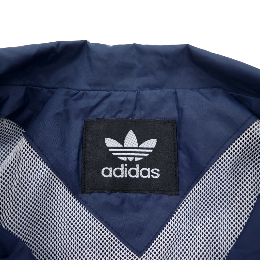 adidas Tuta sportiva anni '90, taglia L, blu navy, in nylon con logo a trifoglio ricamato e 3 strisce