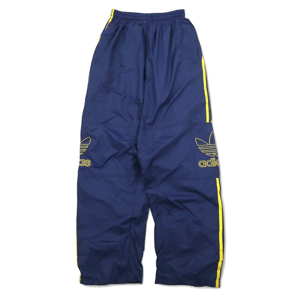 adidas Tuta sportiva anni '90, taglia L, blu navy, in nylon con logo a trifoglio ricamato e 3 strisce