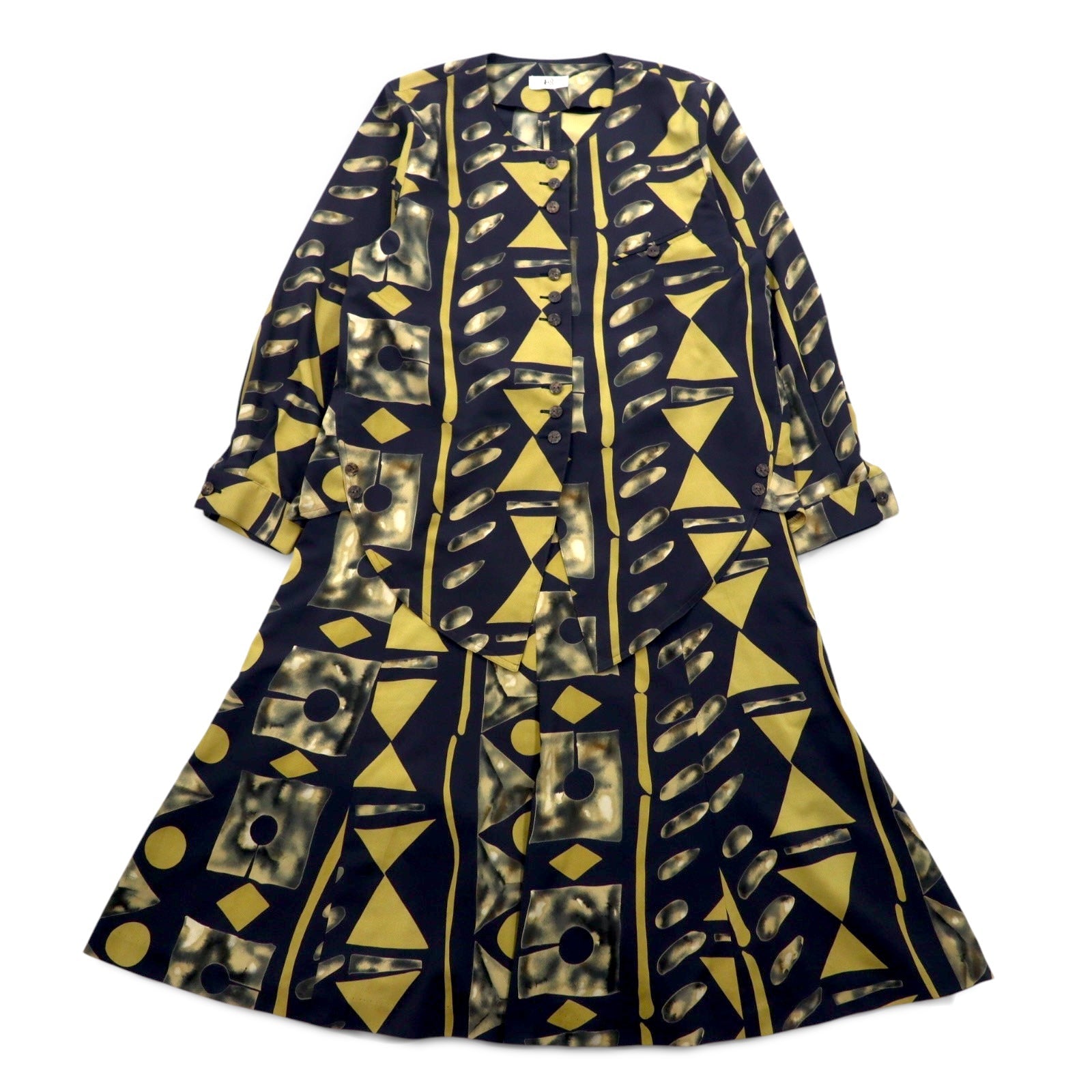 Vintage 90s Japan Made Retro Top and Skirt Set HORIBE レトロ セットアップ スカート XL 総柄 日本製