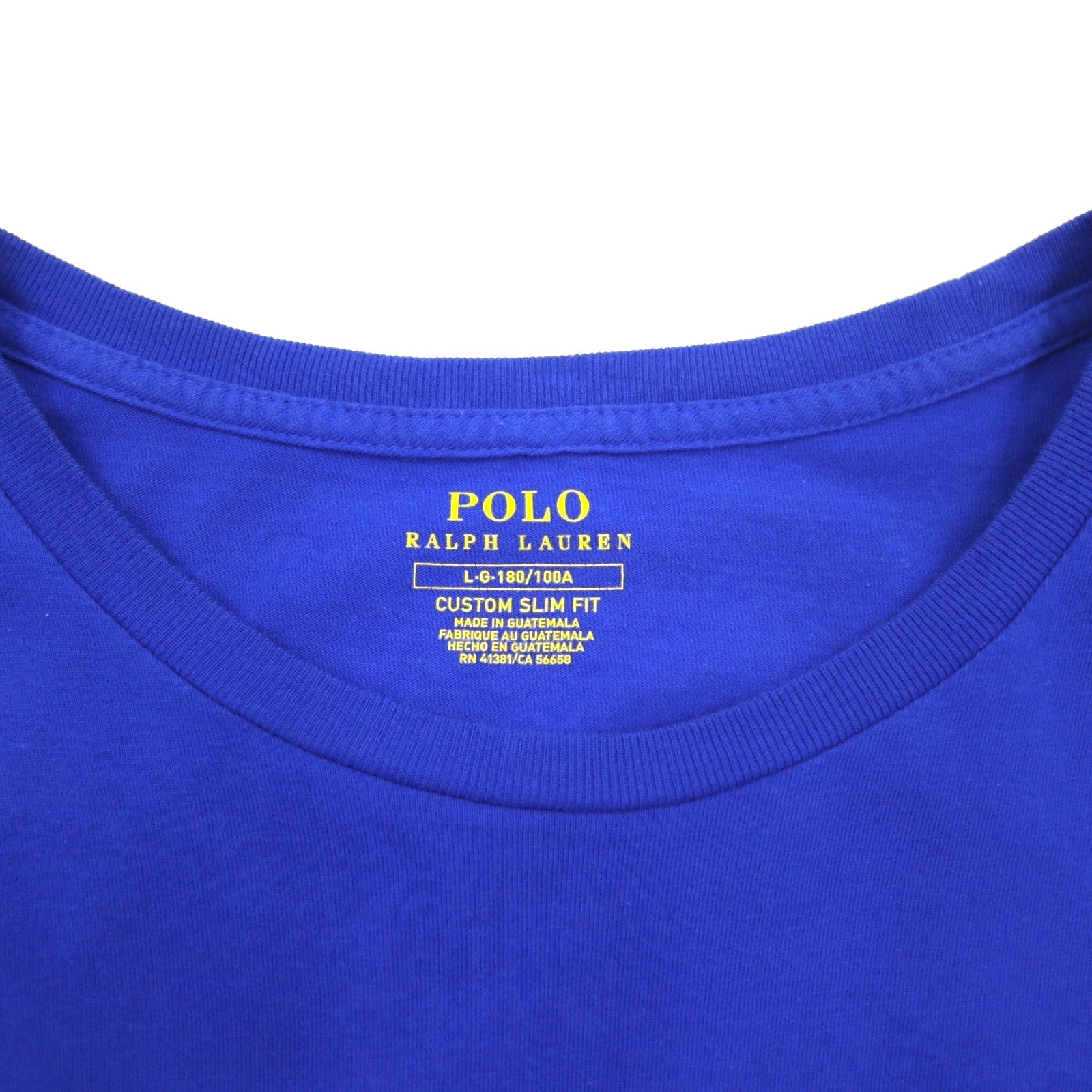 POLO RALPH LAUREN T-shirt con stampa Polo Bear L blu cotone CUSTOM SLIM FIT
