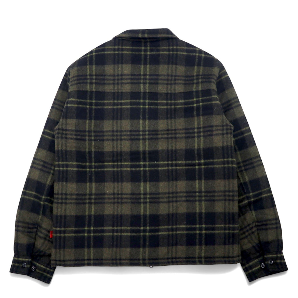 WOOLRICH WOOLEN MILLS Giubbotto imbottito con zip L cachi a quadri lana doppia zip ARCHIVE PATTERN doppia zip WOOS0039