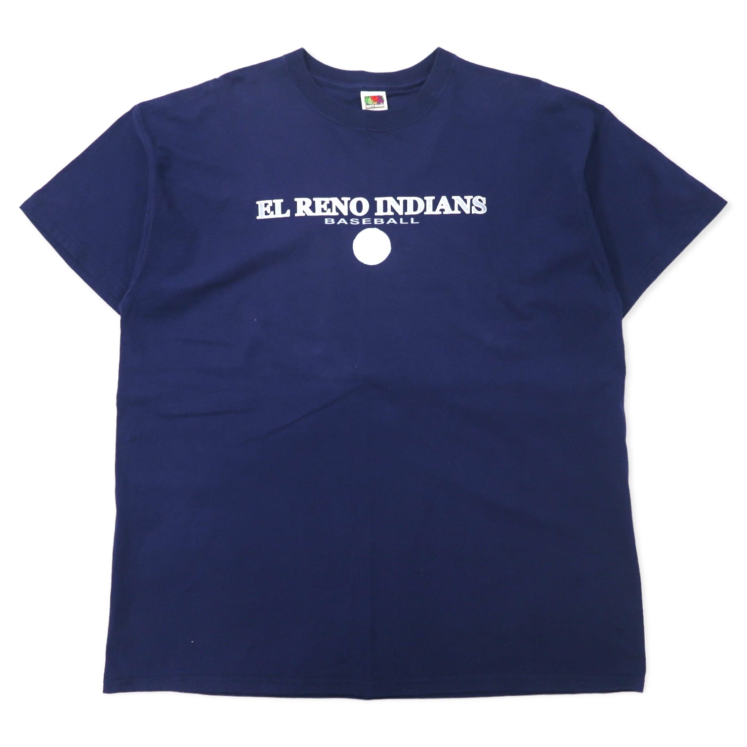 T-shirt con stampa Baseball FRUIT OF THE LOOM XXL blu navy cotone Loftdez taglia grande EL RENO INDIANS Made in Honduras