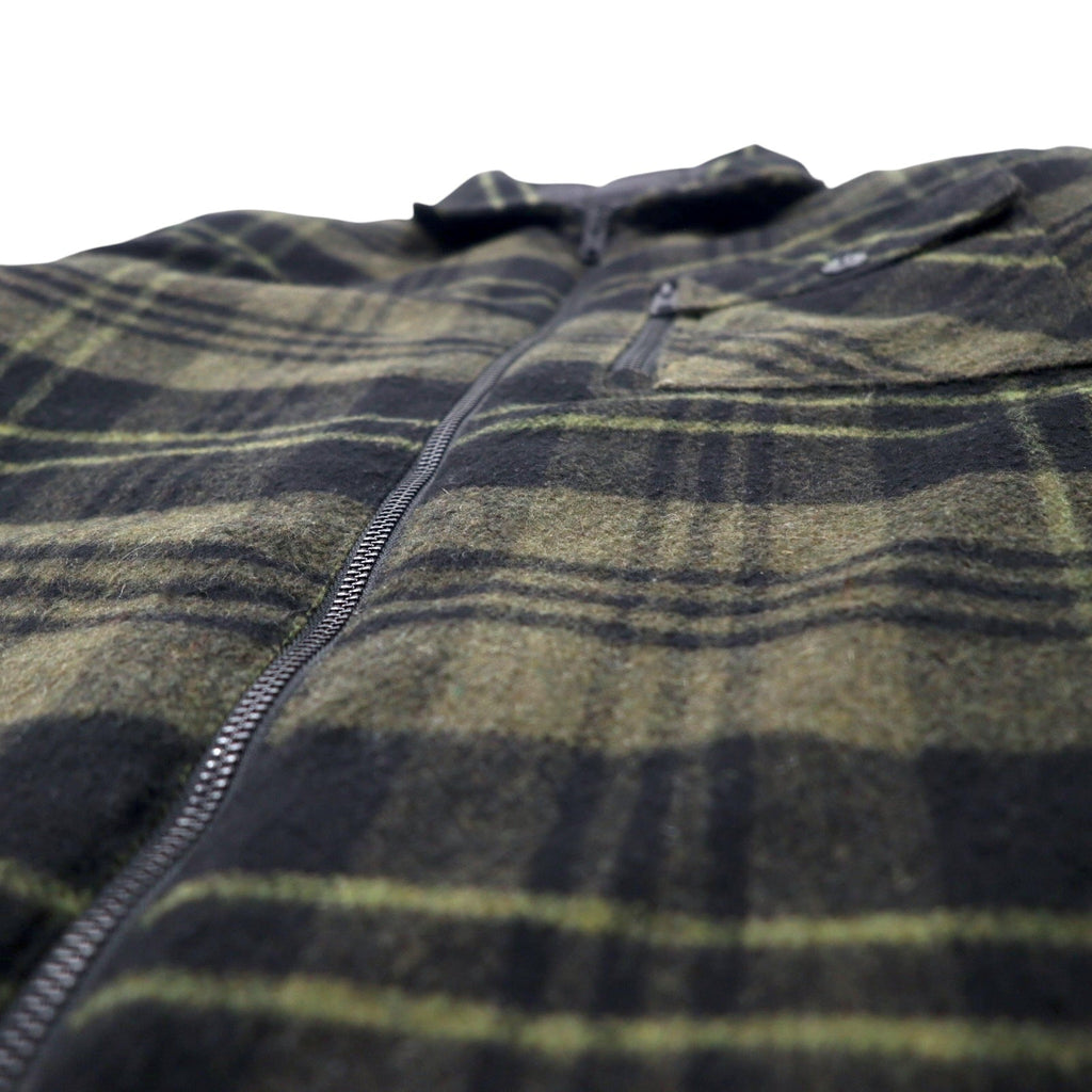 WOOLRICH WOOLEN MILLS Giubbotto imbottito con zip L cachi a quadri lana doppia zip ARCHIVE PATTERN doppia zip WOOS0039
