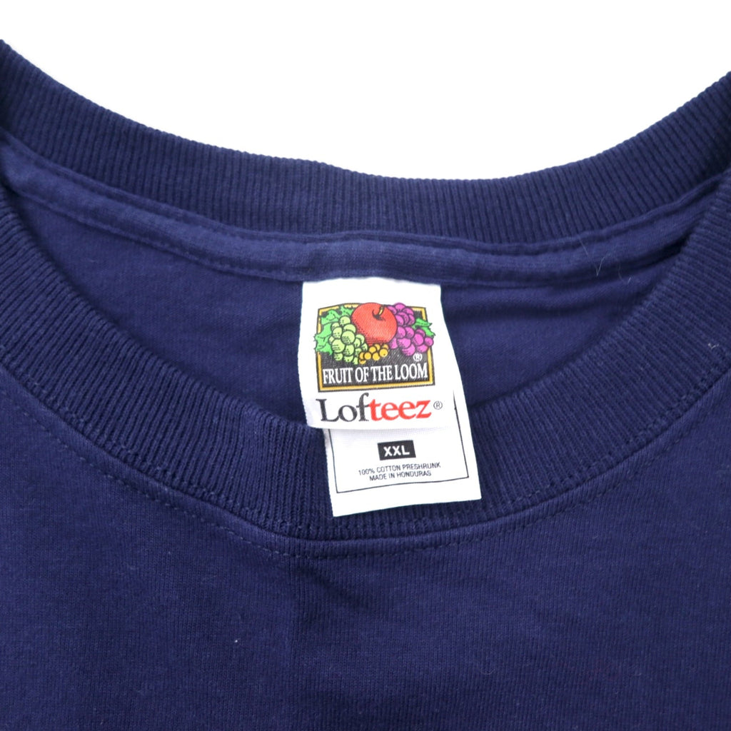 T-shirt con stampa Baseball FRUIT OF THE LOOM XXL blu navy cotone Loftdez taglia grande EL RENO INDIANS Made in Honduras