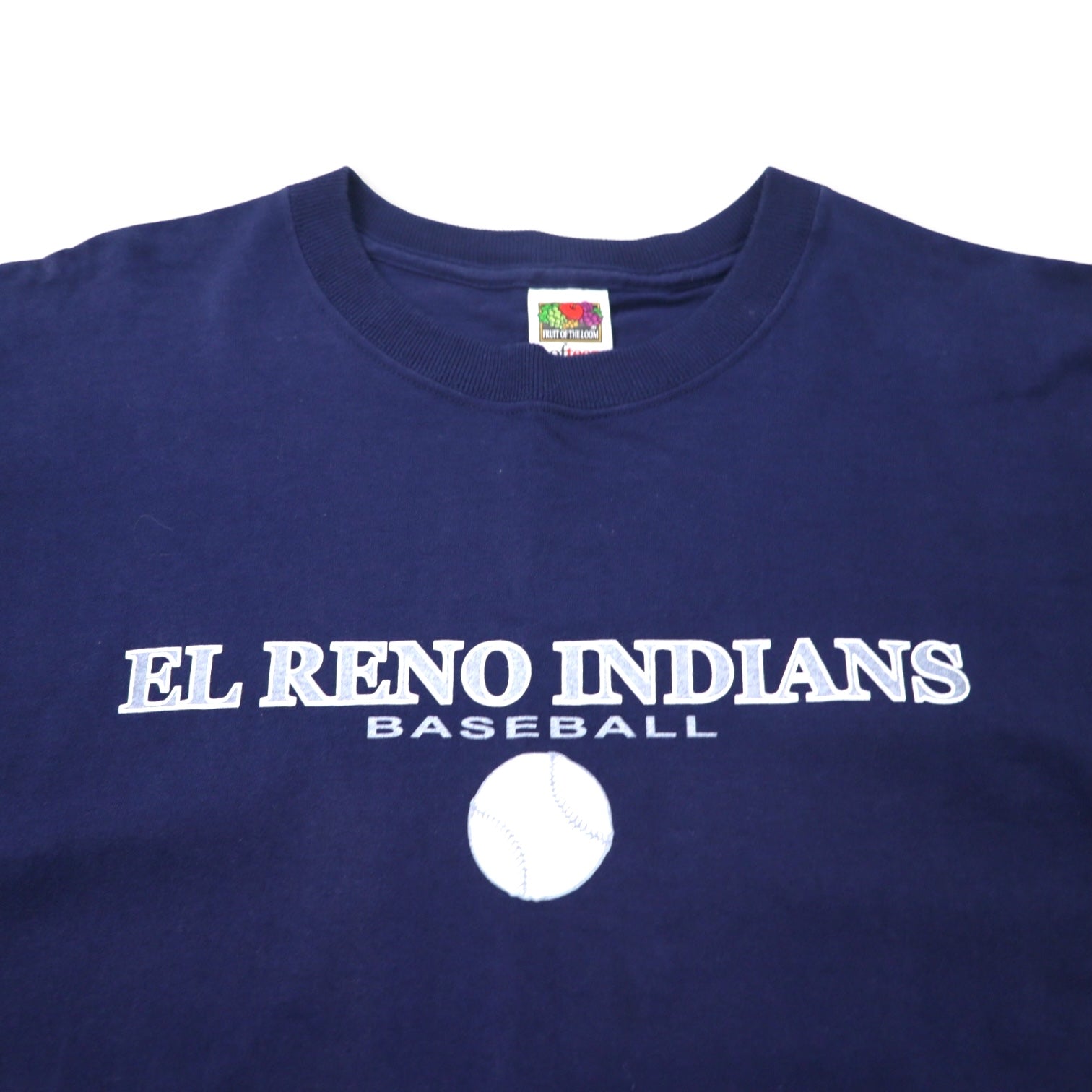 T-shirt con stampa Baseball FRUIT OF THE LOOM XXL blu navy cotone Loftdez taglia grande EL RENO INDIANS Made in Honduras