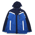 THE NORTH FACE Giacca a vento 3 in 1 taglia XL, colore blu, tecnologia HYVENT impermeabile, sistema Zip-in-Zip, imbottitura liner staccabile A20Y