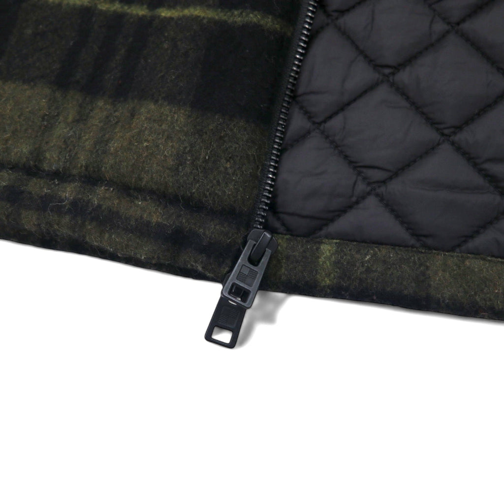 WOOLRICH WOOLEN MILLS Giubbotto imbottito con zip L cachi a quadri lana doppia zip ARCHIVE PATTERN doppia zip WOOS0039