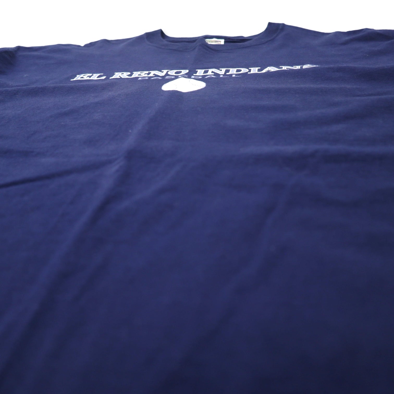 T-shirt con stampa Baseball FRUIT OF THE LOOM XXL blu navy cotone Loftdez taglia grande EL RENO INDIANS Made in Honduras