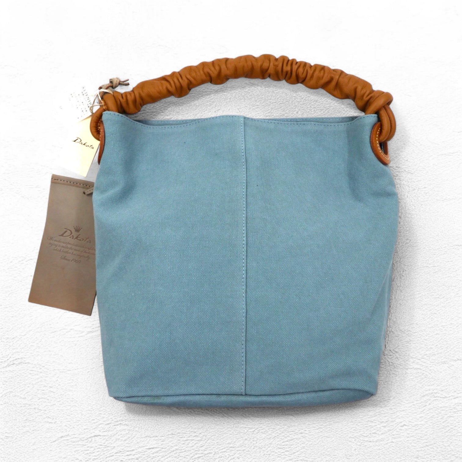 Dakota Borsa tote in tela con manici in pelle, blu, pelle bovina 1530470, mai usata