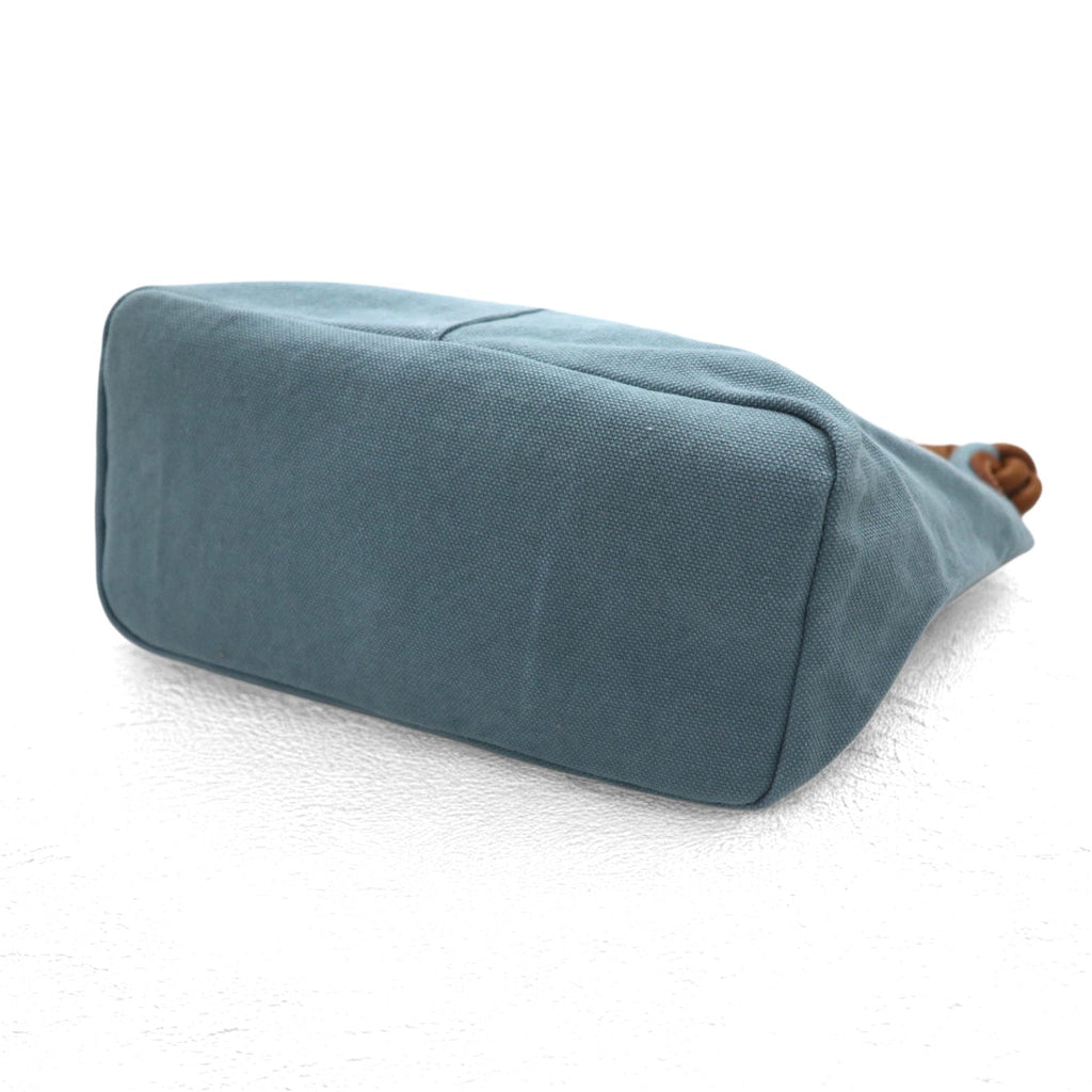 Dakota Borsa tote in tela con manici in pelle, blu, pelle bovina 1530470, mai usata