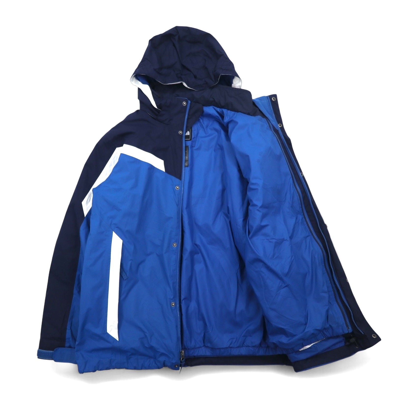 THE NORTH FACE Giacca a vento 3 in 1 taglia XL, colore blu, tecnologia HYVENT impermeabile, sistema Zip-in-Zip, imbottitura liner staccabile A20Y