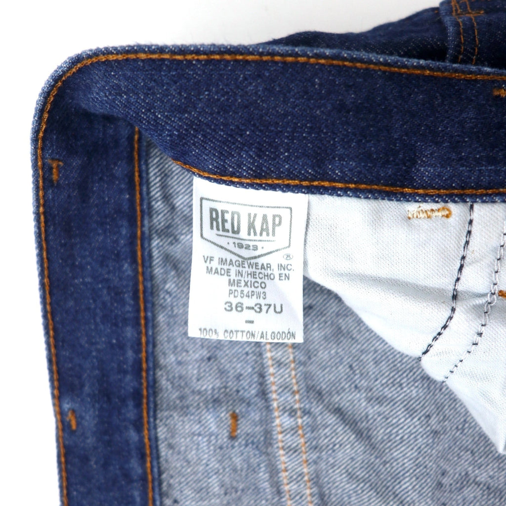 RED KAP anni '90 jeans rigidi 36 blu scuro cotone chiusura con cerniera made in Messico