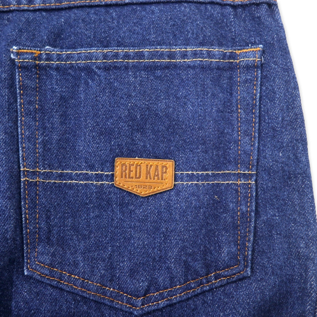 RED KAP anni '90 jeans rigidi 36 blu scuro cotone chiusura con cerniera made in Messico