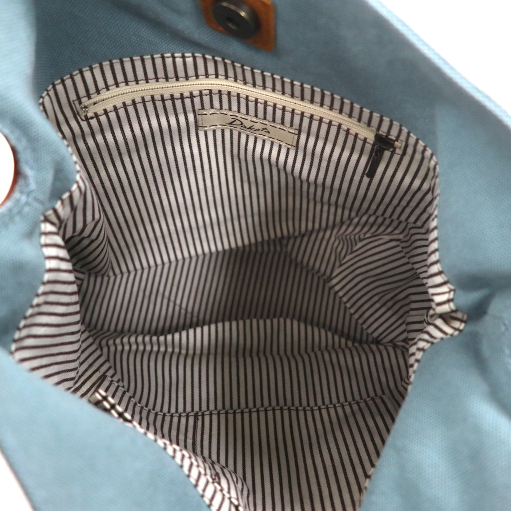 Dakota Borsa tote in tela con manici in pelle, blu, pelle bovina 1530470, mai usata
