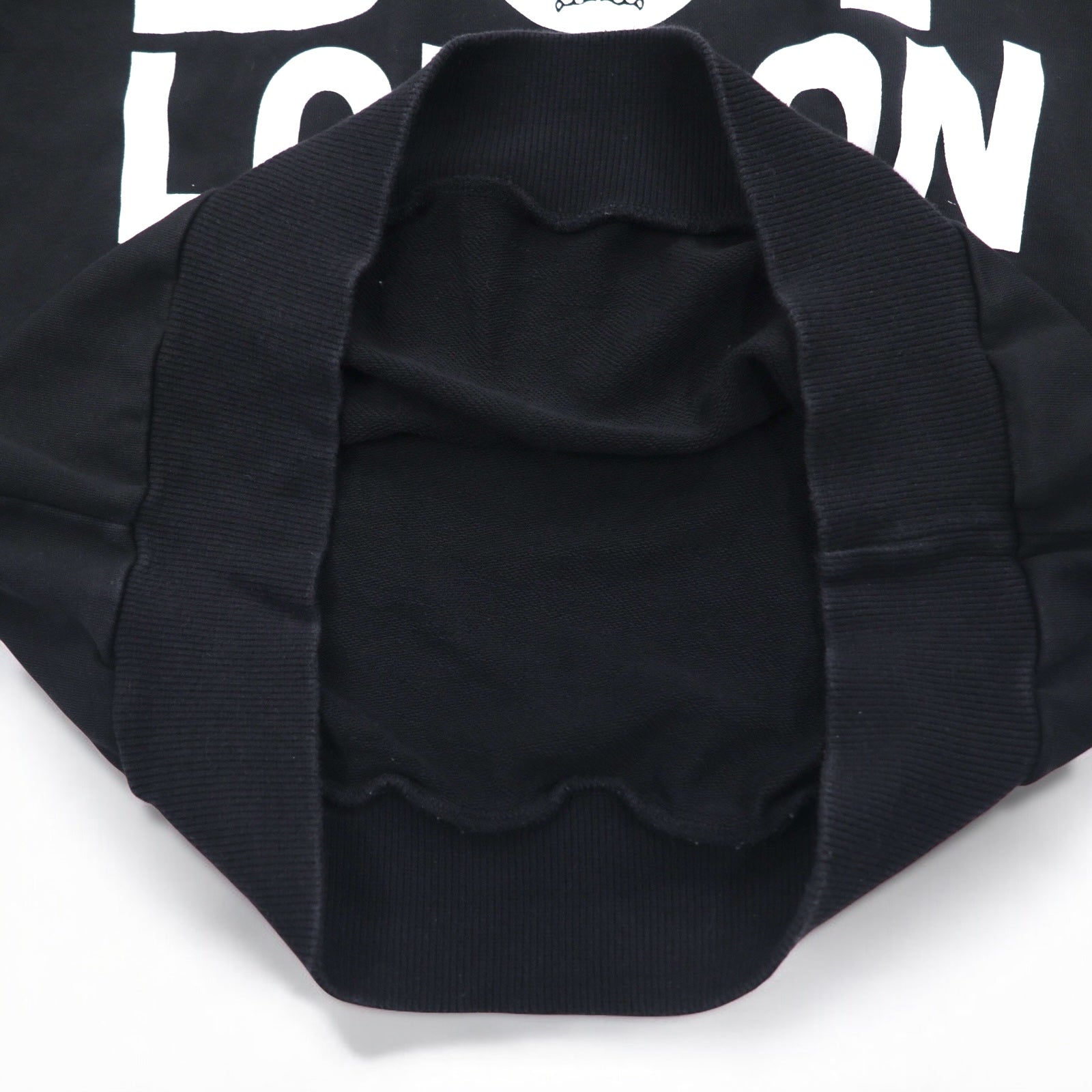 BOY LONDON felpa con cappuccio e stampa logo, taglia M, nero, cotone, made in Italy