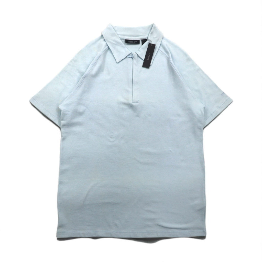 DKNY Polo zip-up M Blu Cotone Nuovo