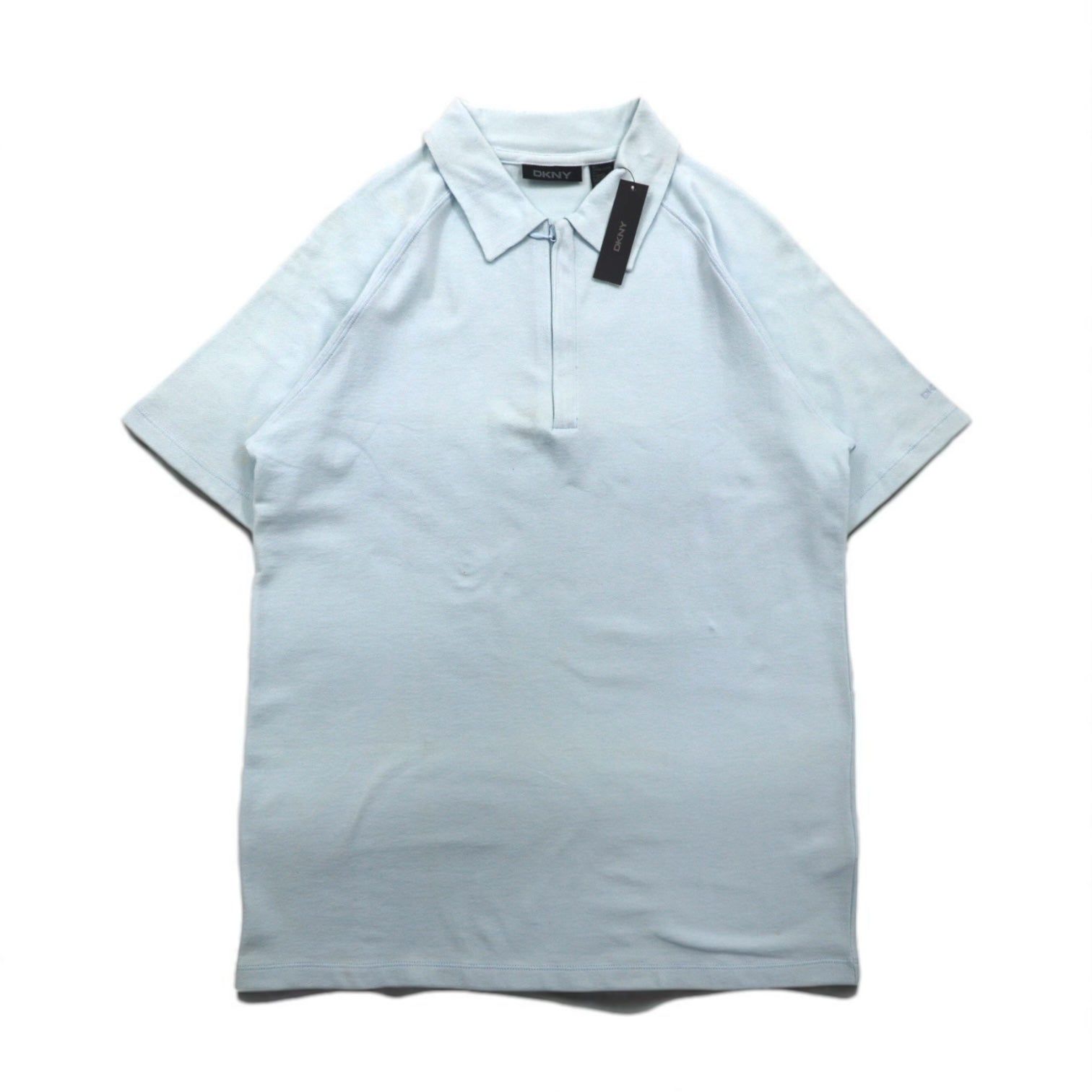 DKNY Polo zip-up M Blu Cotone Nuovo
