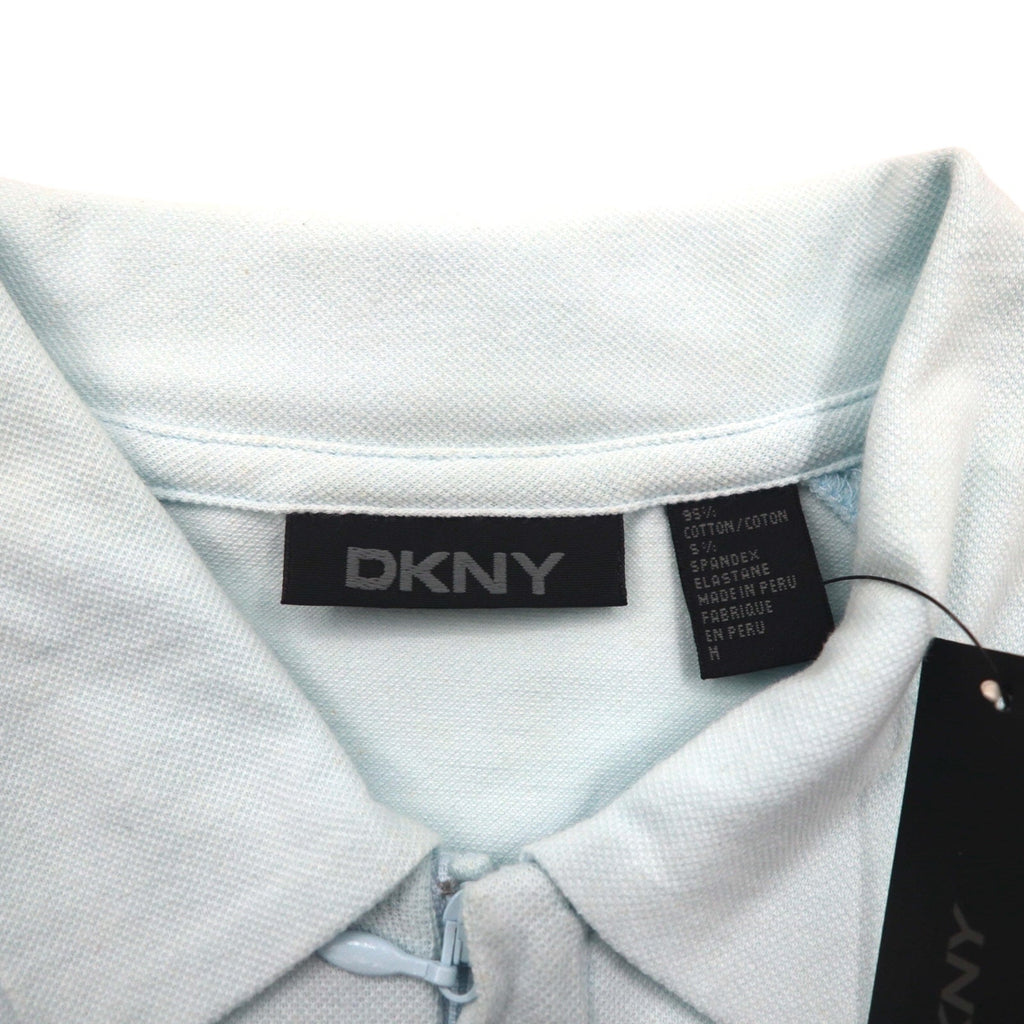 DKNY Polo zip-up M Blu Cotone Nuovo