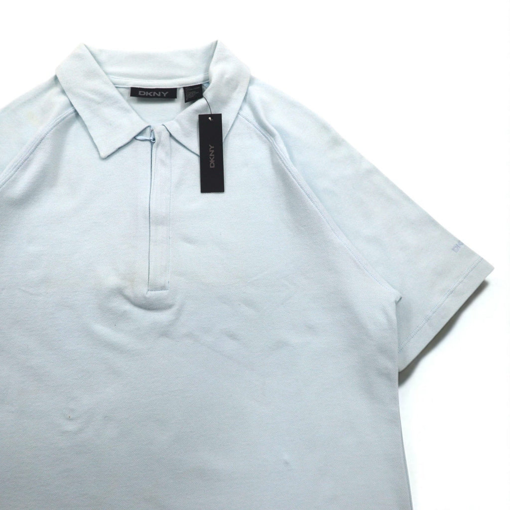 DKNY Polo zip-up M Blu Cotone Nuovo
