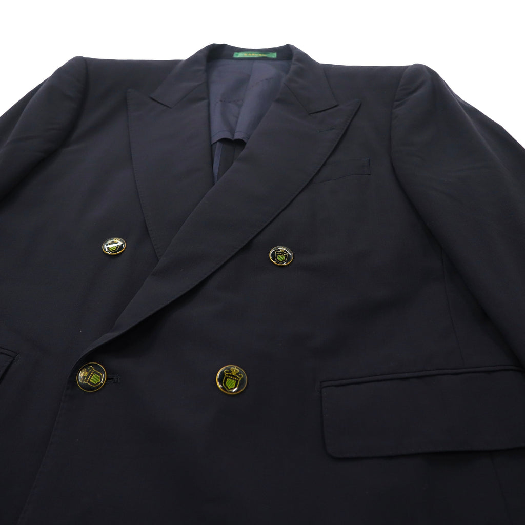CARVEN ダブル テーラードジャケット 94-AB4 ネイビー ウール オールド