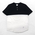 Supreme T-shirt bicolore girocollo con bottoni M Nero Bianco Logo sul retro CITY AND COUNTRY 12SS