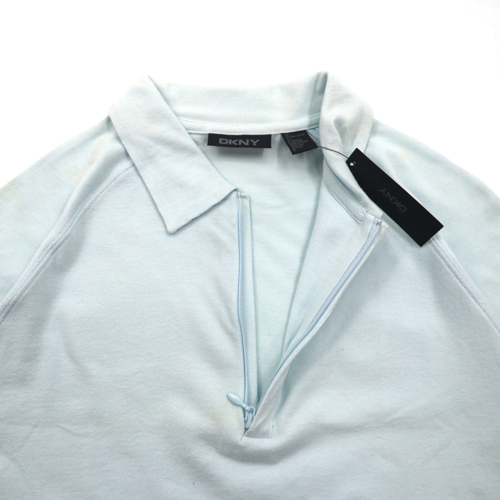 DKNY Polo zip-up M Blu Cotone Nuovo