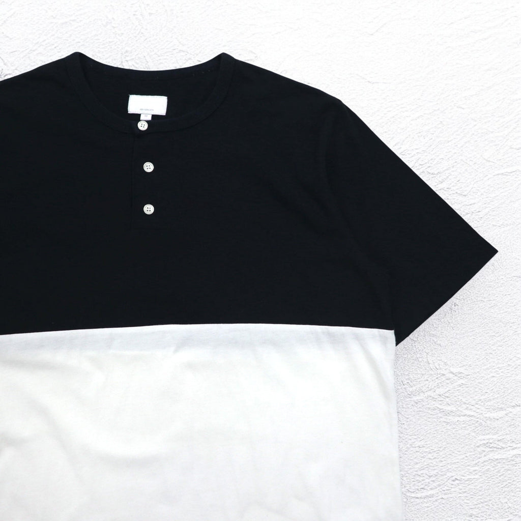 Supreme T-shirt bicolore girocollo con bottoni M Nero Bianco Logo sul retro CITY AND COUNTRY 12SS