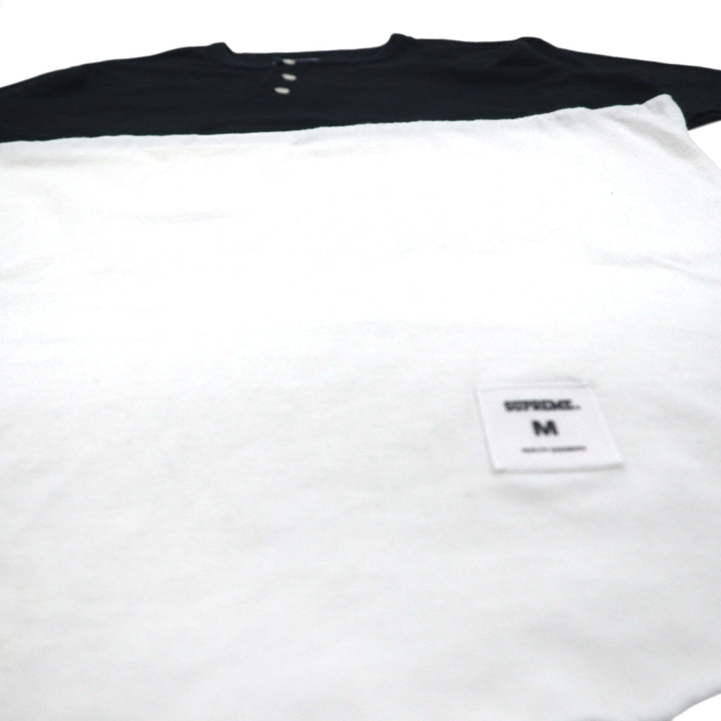 Supreme T-shirt bicolore girocollo con bottoni M Nero Bianco Logo sul retro CITY AND COUNTRY 12SS