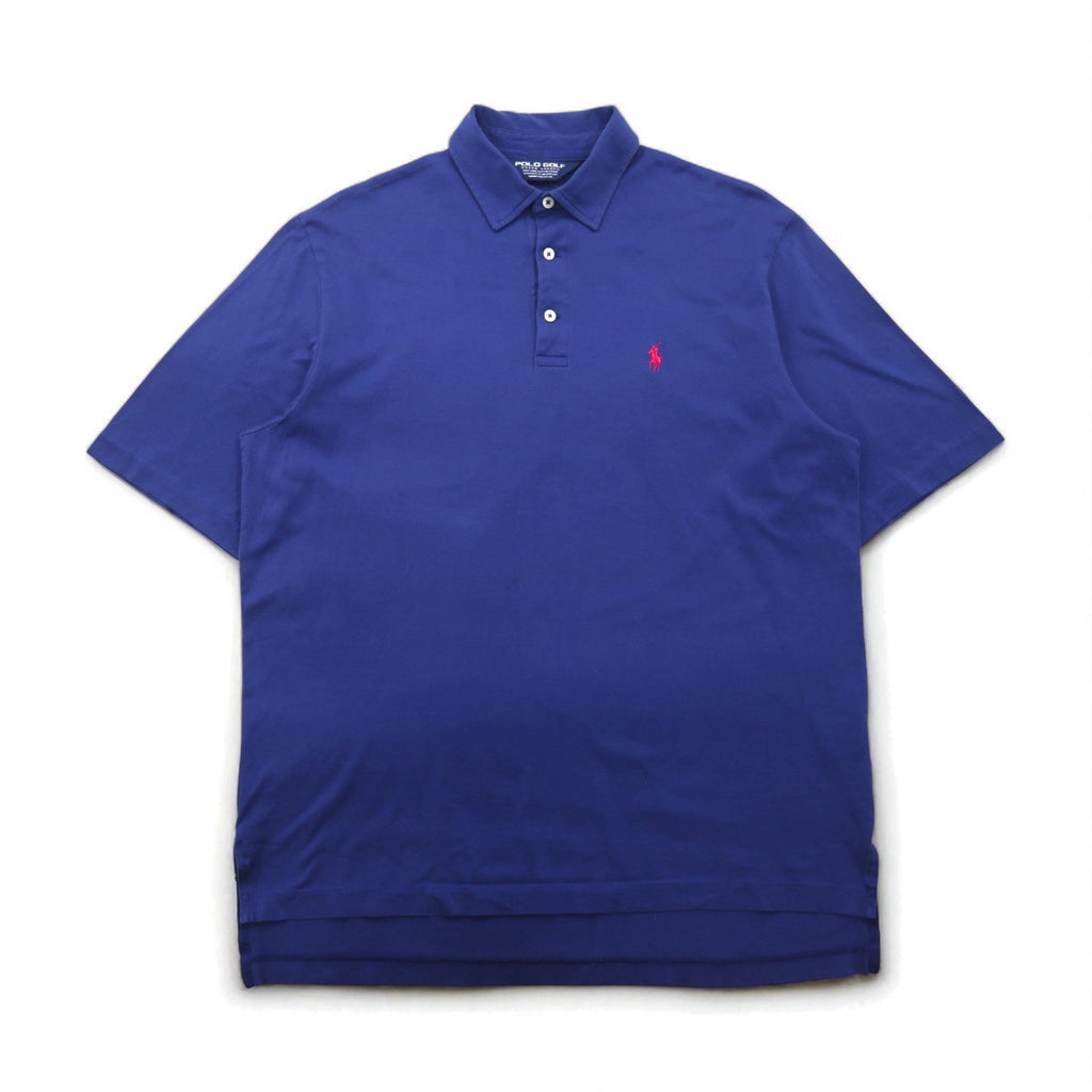 POLO GOLF RALPH LAUREN anni '90 Polo in cotone Pima taglia M Blu navy con ricamo pony piccolo Made in Perù