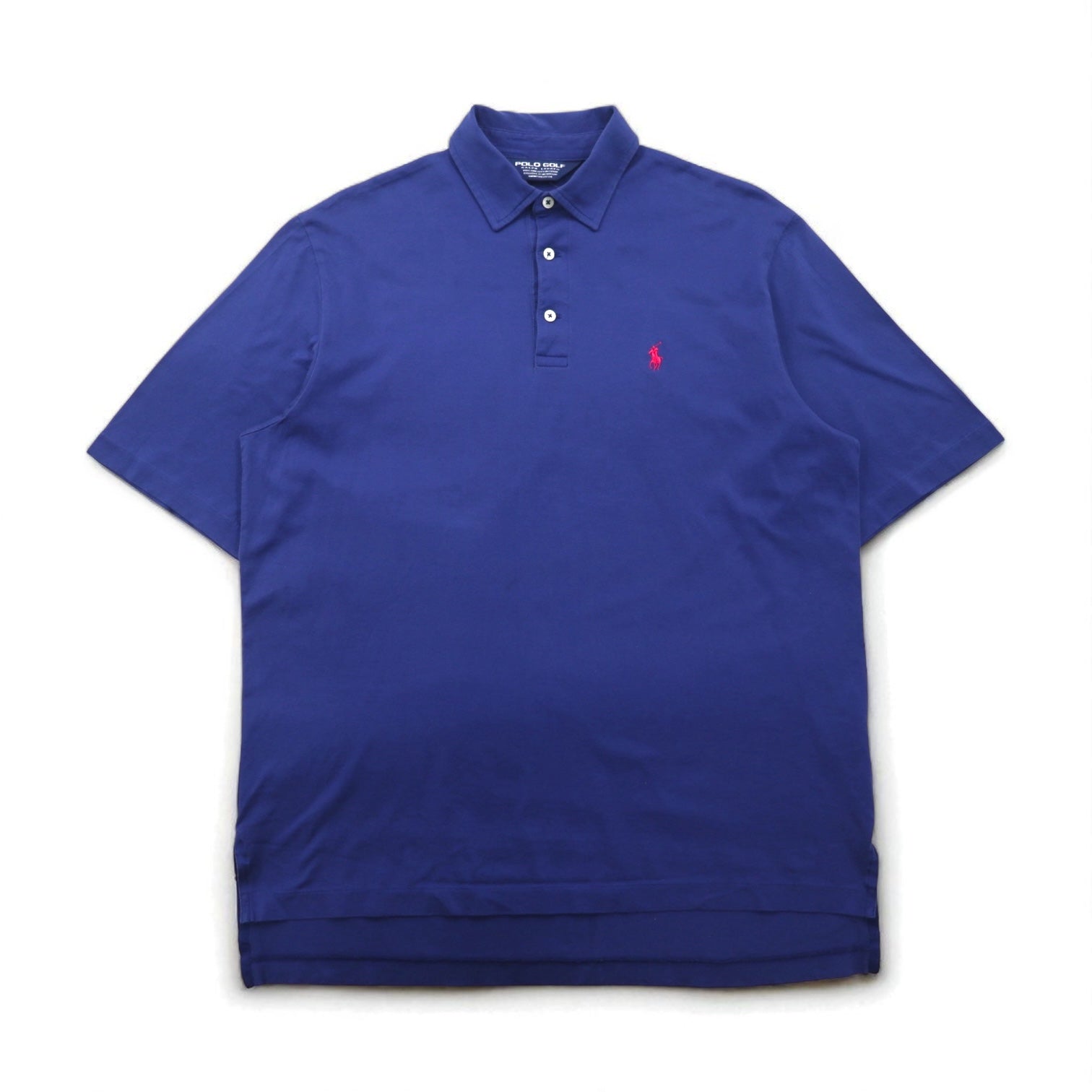 POLO GOLF RALPH LAUREN anni '90 Polo in cotone Pima taglia M Blu navy con ricamo pony piccolo Made in Perù