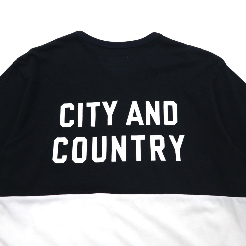 Supreme T-shirt bicolore girocollo con bottoni M Nero Bianco Logo sul retro CITY AND COUNTRY 12SS