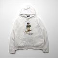 Polo Ralph Lauren ポロベア プリント プルオーバー パーカー L ホワイト サイドポケット
