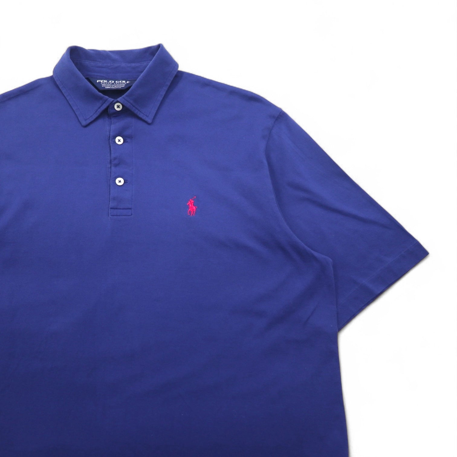 POLO GOLF RALPH LAUREN anni '90 Polo in cotone Pima taglia M Blu navy con ricamo pony piccolo Made in Perù