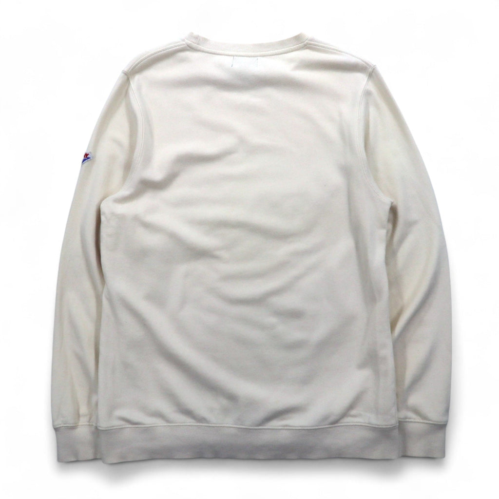 Felpa girocollo PONY vintage, taglia L, colori bianco, blu navy, rosso (tricolore)
