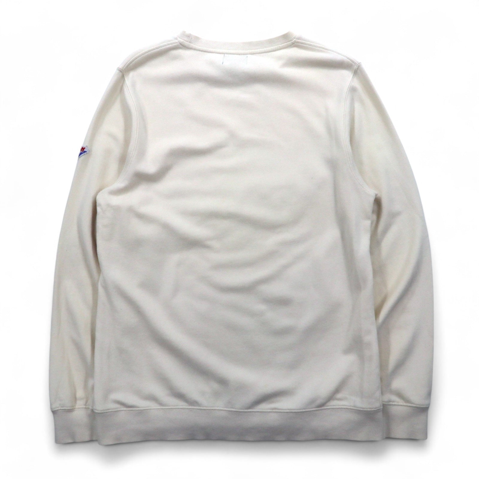 Felpa girocollo PONY vintage, taglia L, colori bianco, blu navy, rosso (tricolore)