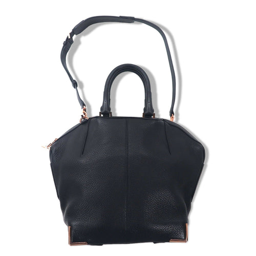 Alexander Wang Emile borsa a tracolla 2WAY, borsa a mano in pelle nera goffrata EMILE
