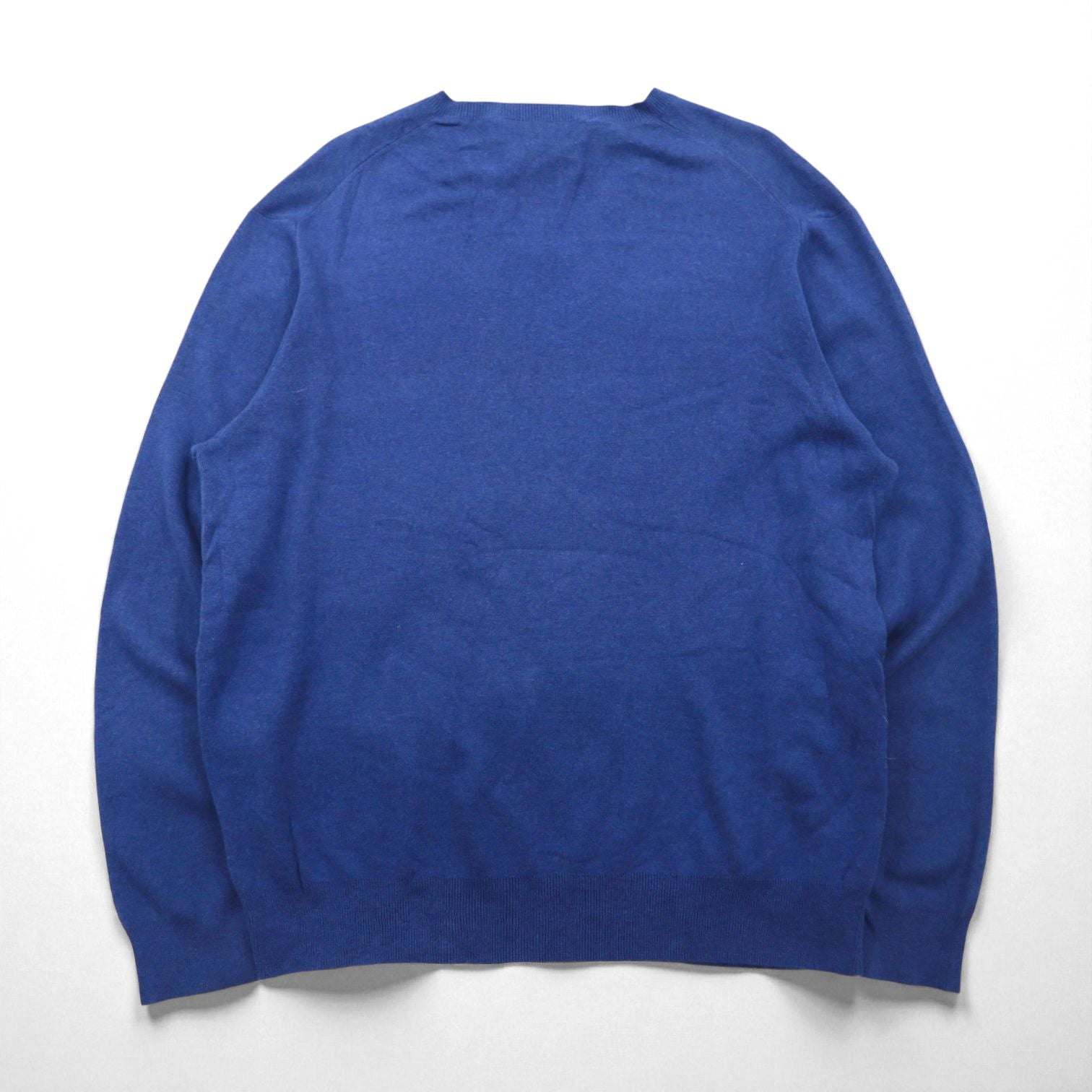 Polo Ralph Lauren 90年代 Vネック ピマコットン ニット セーター XL ネイビー スモールポニー刺繡